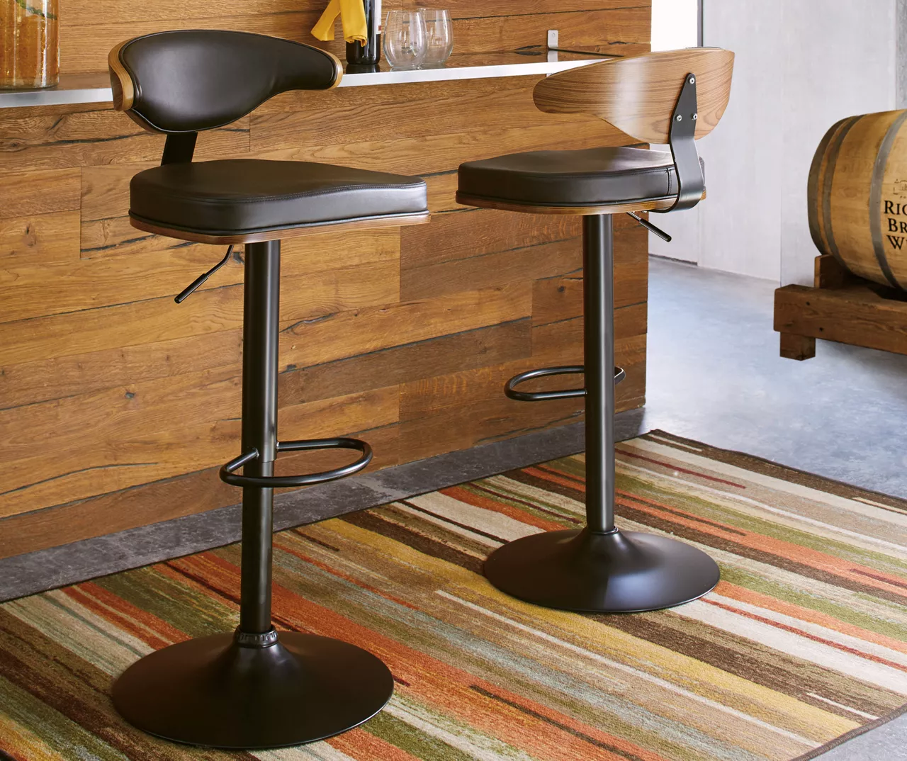 Bellatier Brown Low Back Adjustable Height Barstool - Image 3