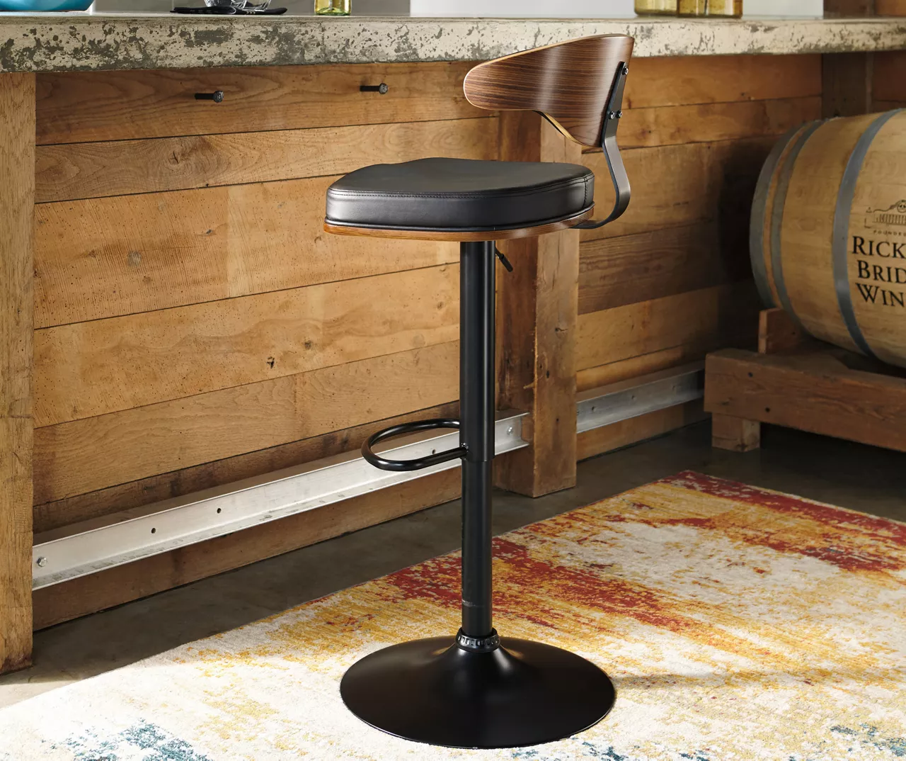 Bellatier Brown Low Back Adjustable Height Barstool - Image 2