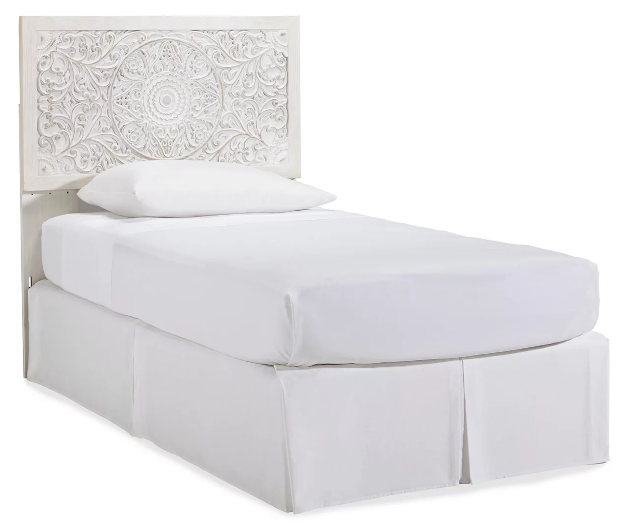 Paxberry Whitewash Carved Medallion Twin Headboard - Image 3