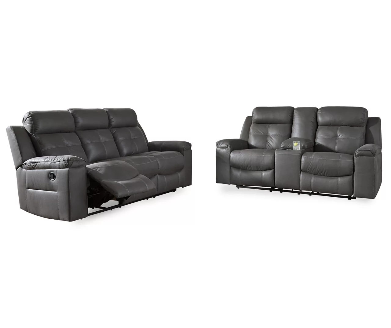 Jesolo Gray Reclining Console Loveseat - Image 2