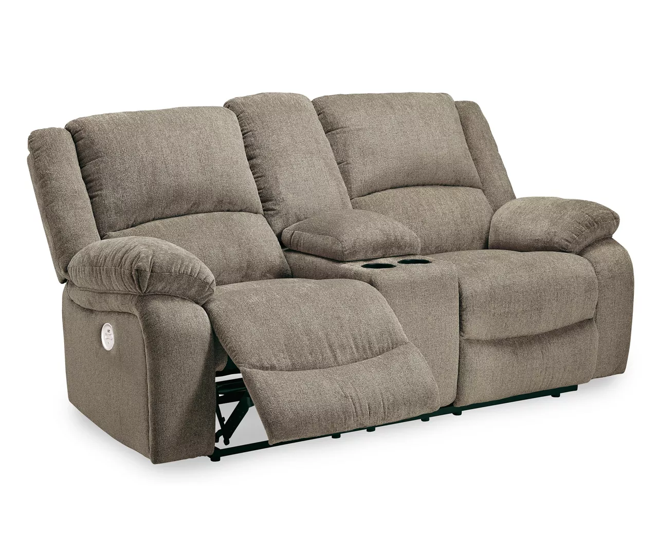 Draycoll Pewter Power Reclining Console Loveseat - Image 2