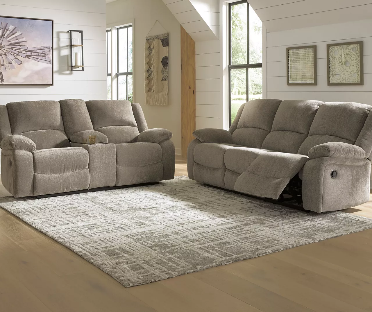 Draycoll Pewter Power Reclining Console Loveseat - Image 3