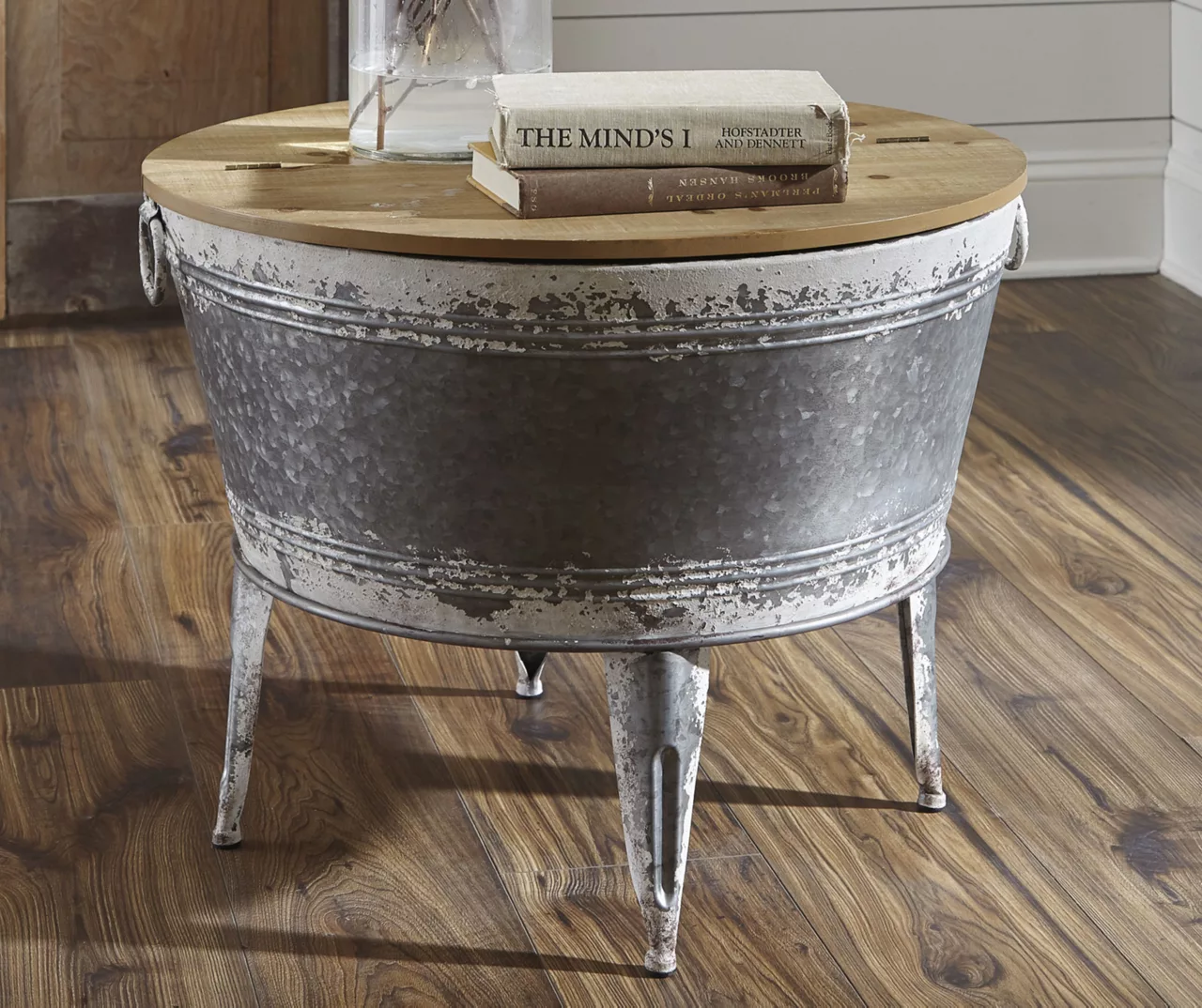 Shellmond Galvanized Metal Tub Coffee Table - Image 2