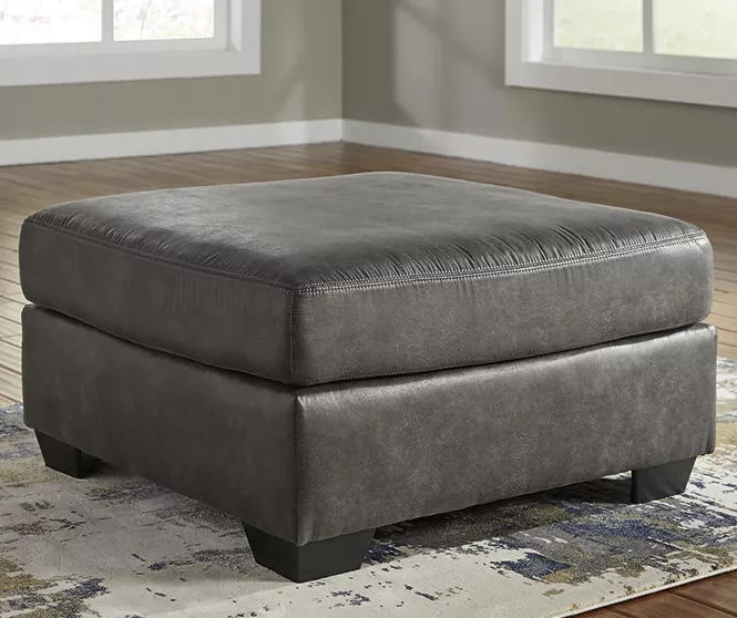 Bladen Slate Faux Leather Oversize Accent Ottoman - Image 2
