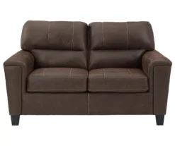 Navi Chestnut Faux Leather Loveseat