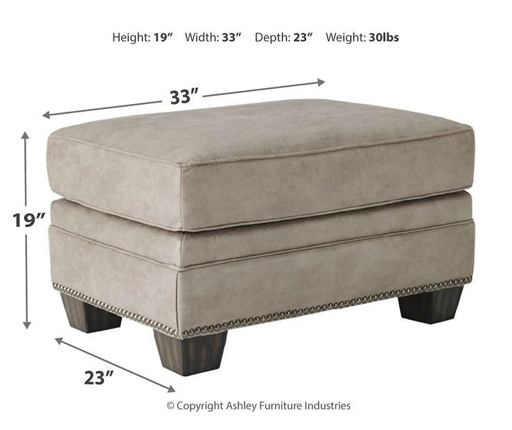 Olsberg Steel Faux Suede Ottoman - Image 4