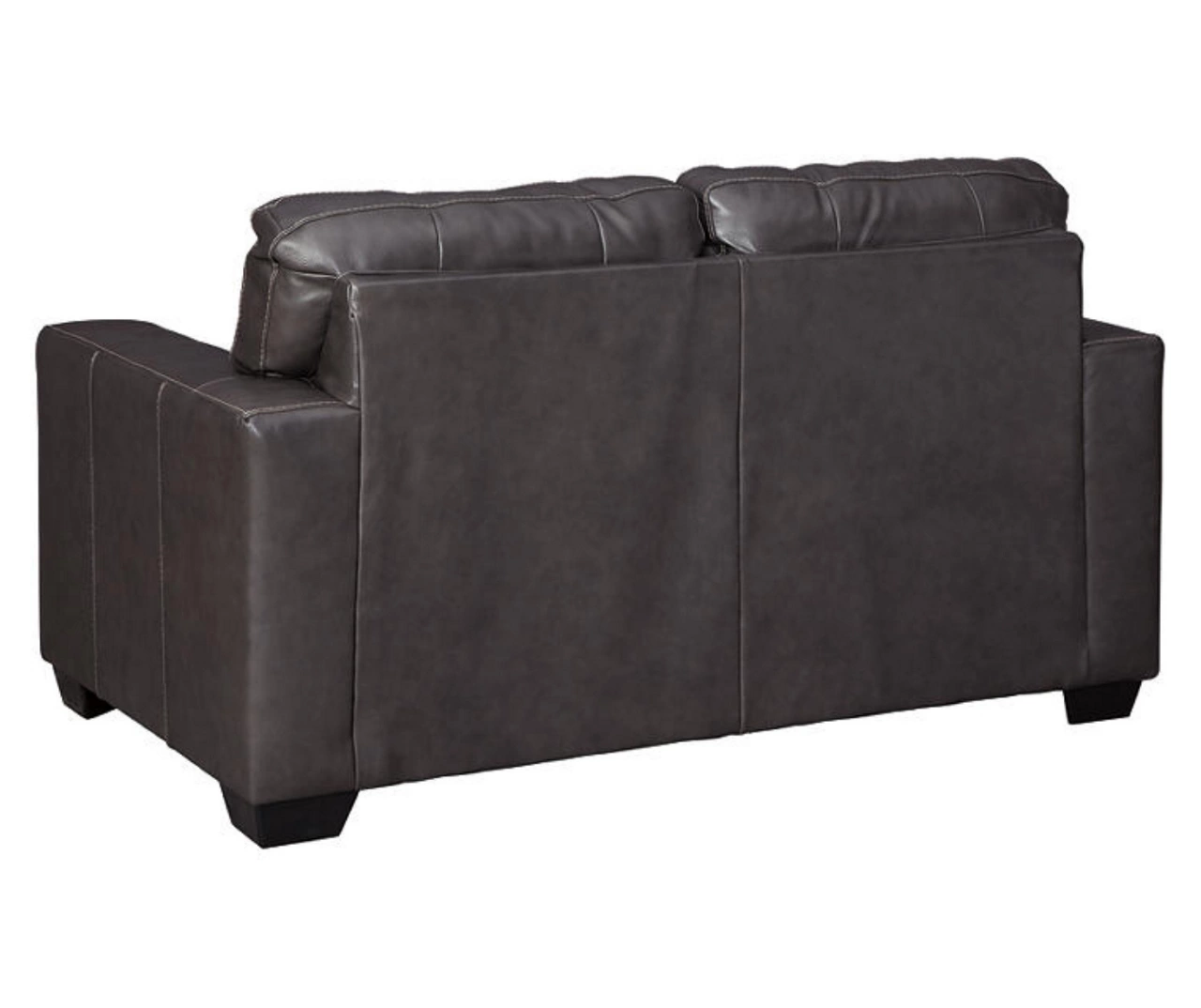 Morelos Gray Leather Loveseat - Image 3