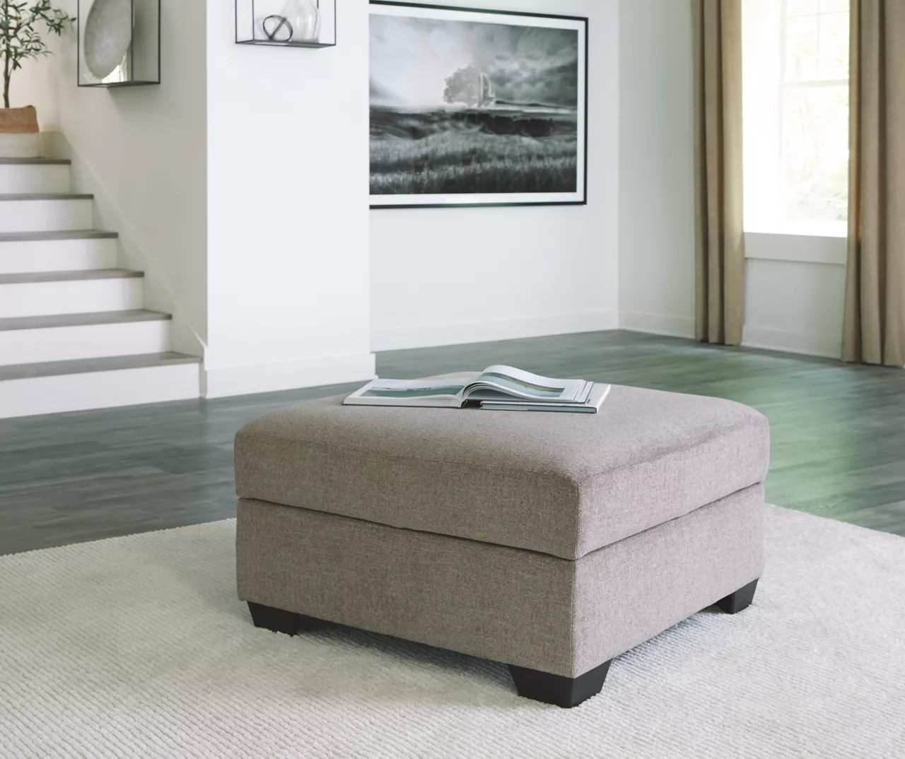 Creswell Gray Storage Ottoman - Image 3