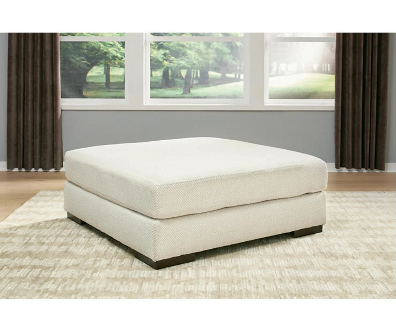 Zada White Oversize Accent Ottoman - Image 2