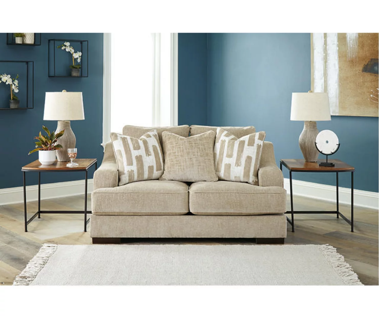 Lessinger Beige Loveseat - Image 5
