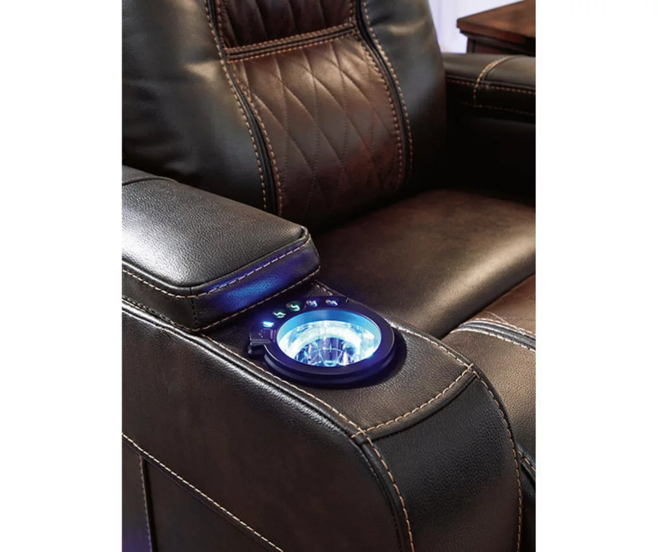 Composer Brown Faux Leather Power Recliner - Image 6