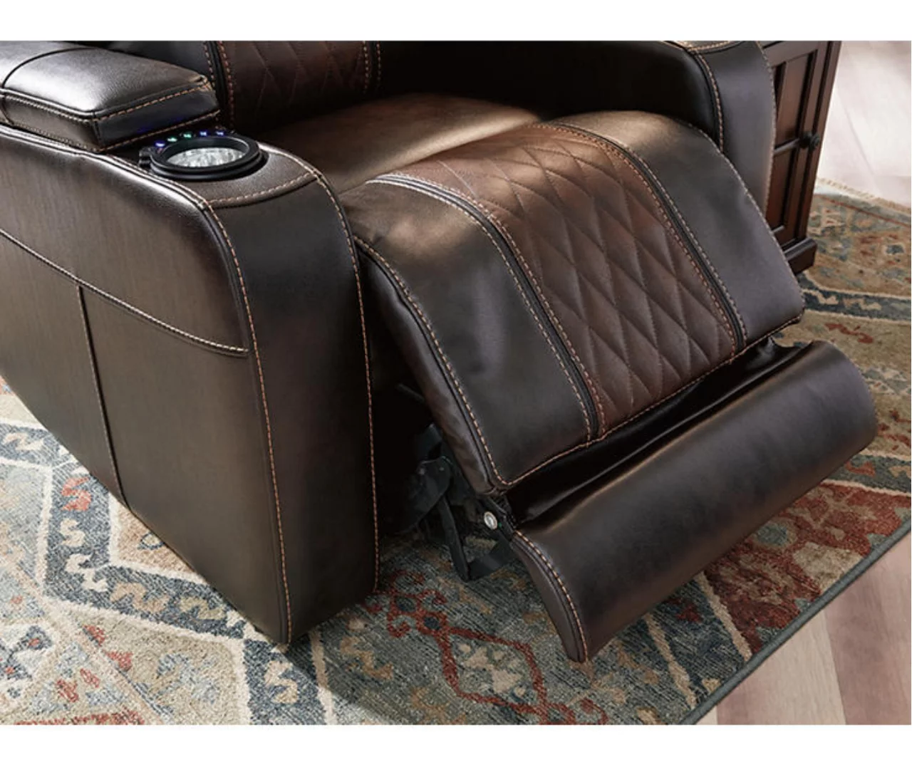 Composer Brown Faux Leather Power Recliner - Image 5