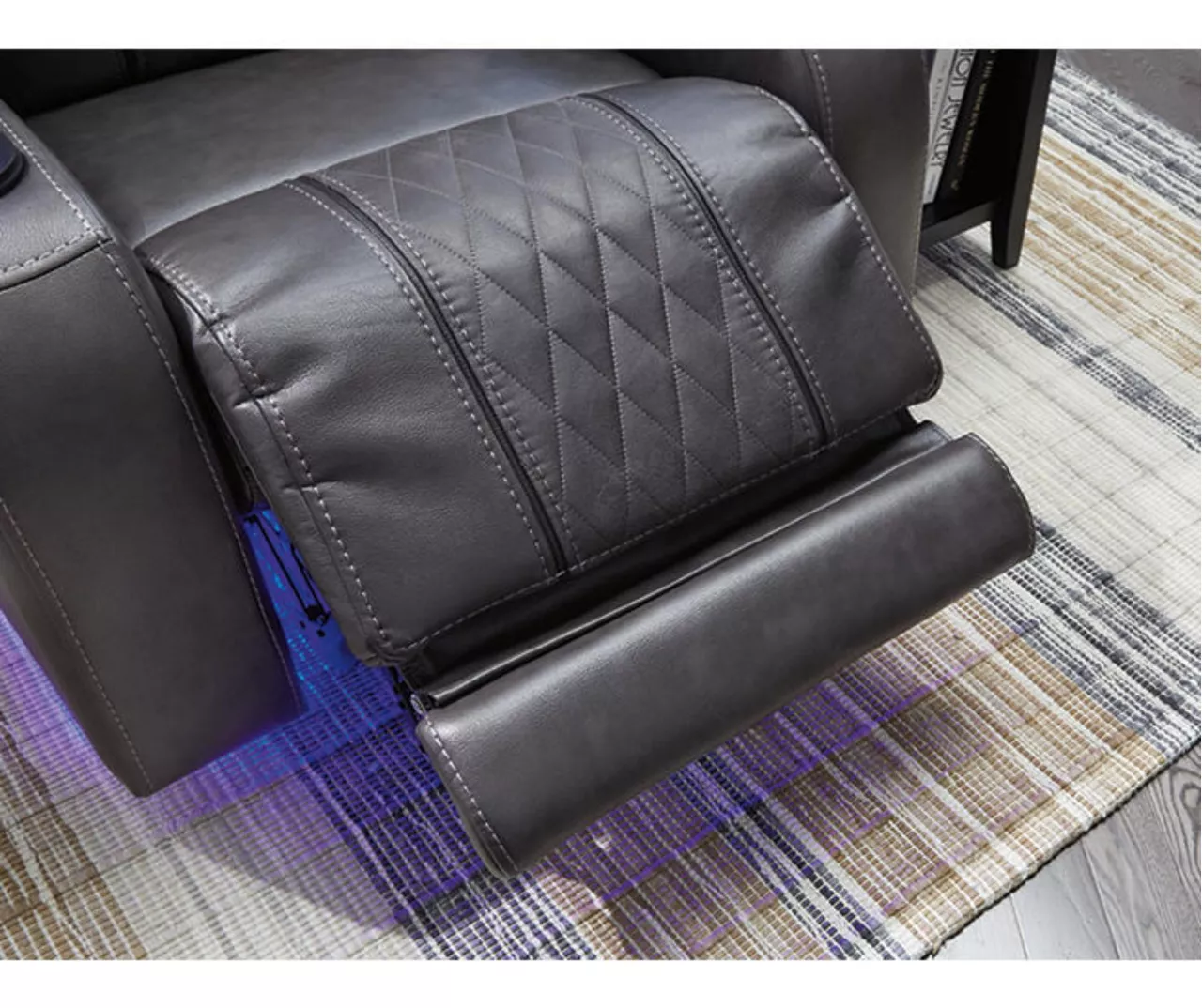 Composer Black Faux Leather Power Recliner - Image 8