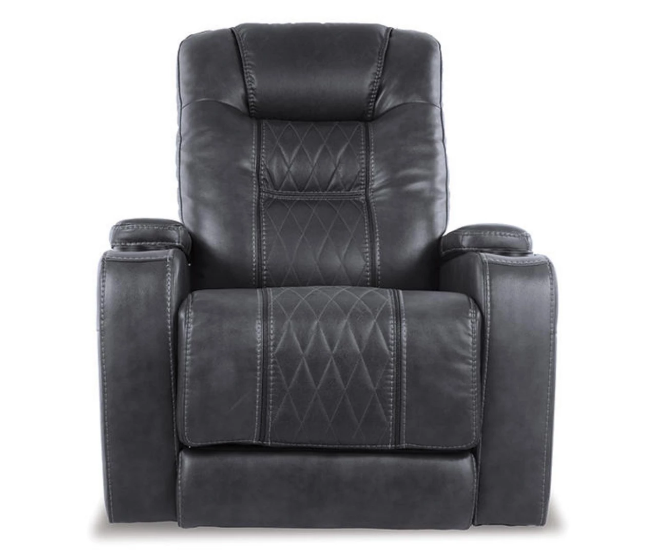 Composer Black Faux Leather Power Recliner