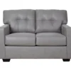 Battstone Graphite Faux Leather Loveseat