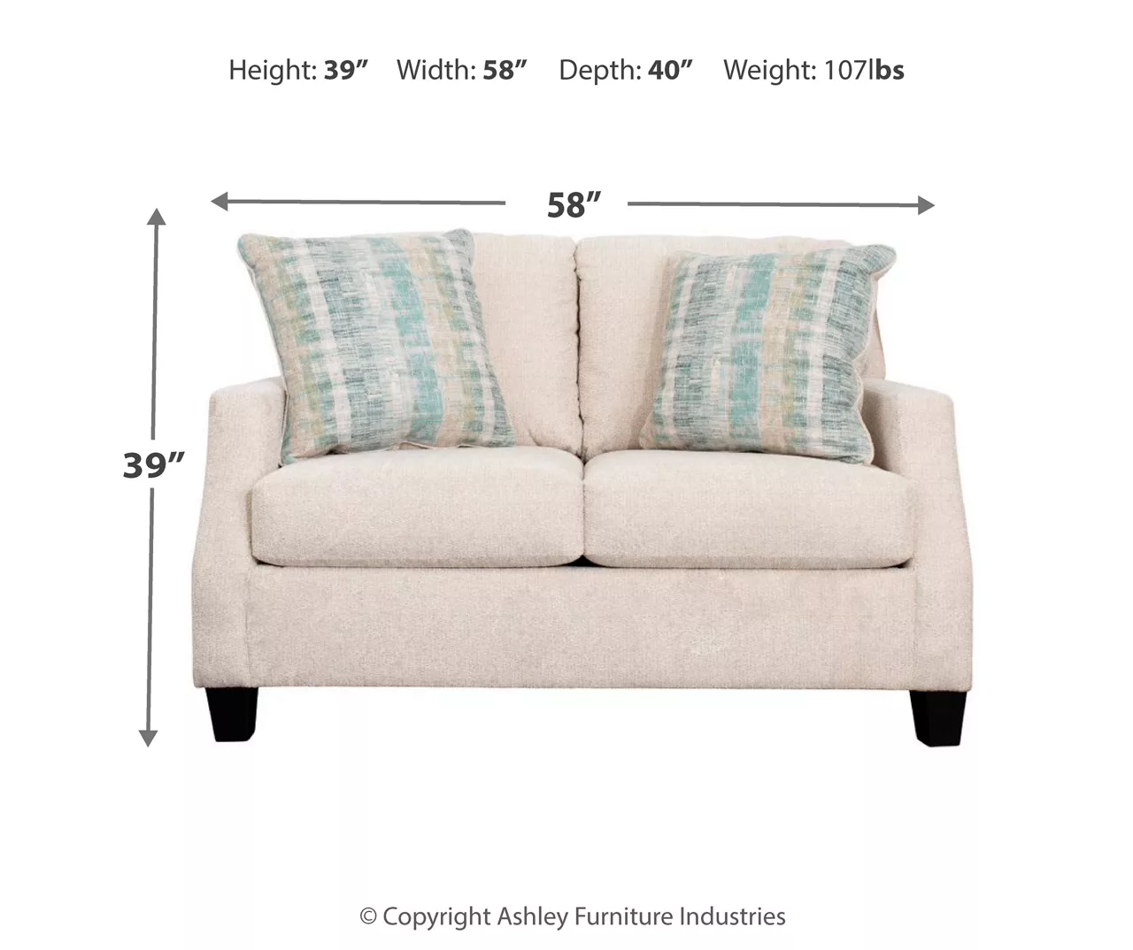 Cullendale Sandstone Cream Loveseat - Image 8